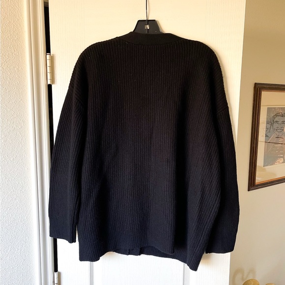 Jenni Kayne Cocoon Cardigan Oversized Cashmere Black Small GUC - Picture 7 of 11